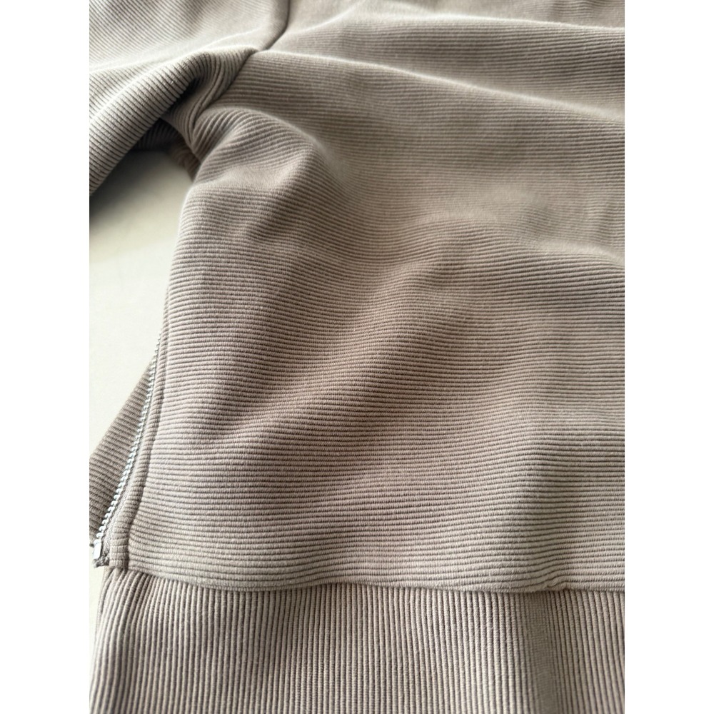 Varley Cleon Sweat Ottoman Ribbed Side Zip Pullover Sweatshirt Brown VAR00782 - Picture 7 of 9